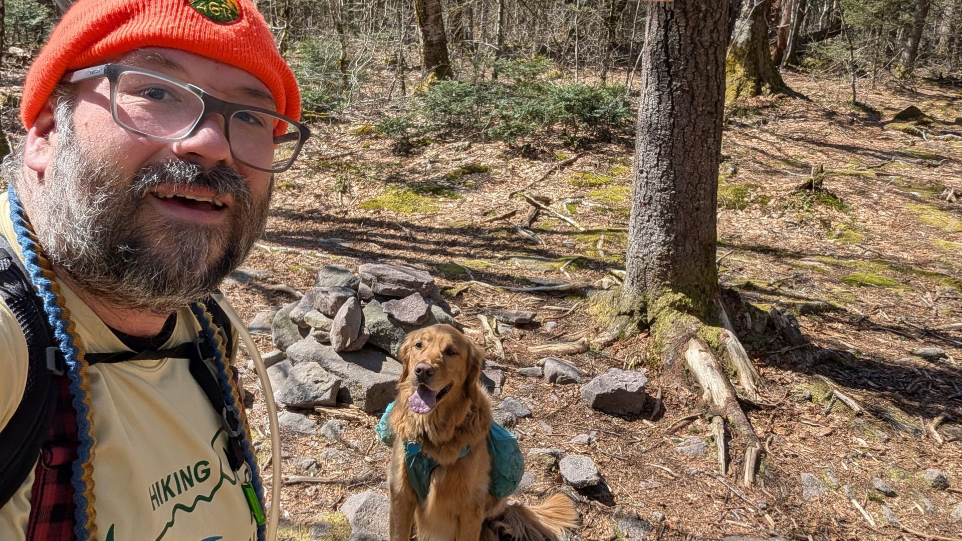 Sunny and me at the Eagle Mountain summit canister.