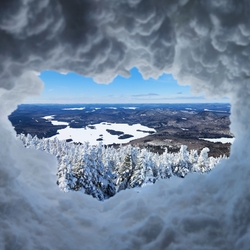 View of Blue Mountain Lake from the nearby fire tower.