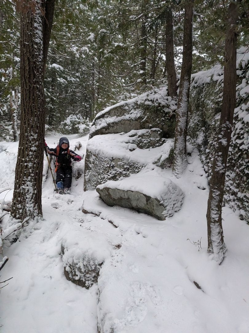 sliding down to the lake