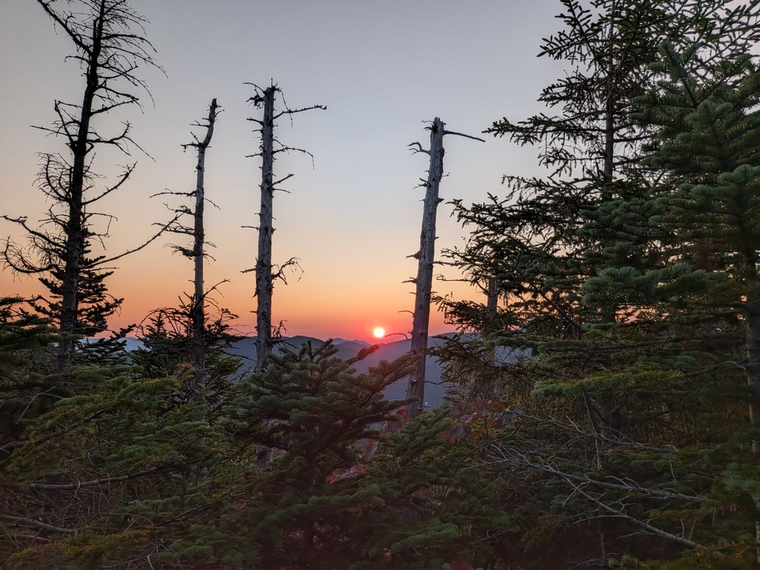 The sun set as we were descnding the algonquin  trail