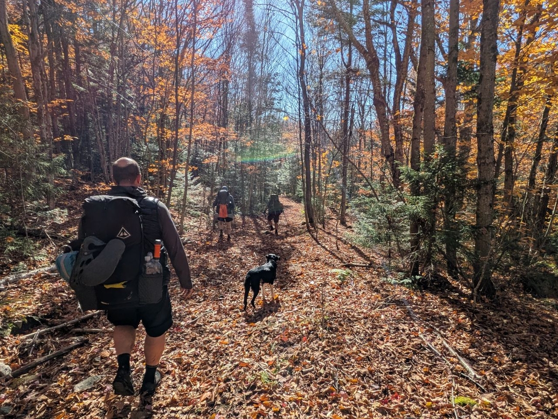 the crew hiking out